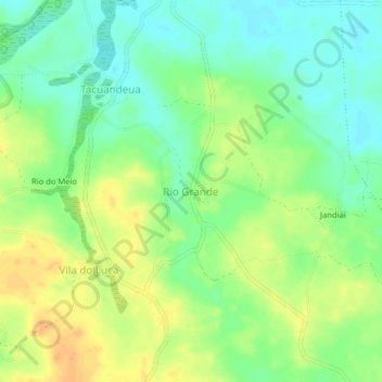 Topografische Karte Rio Grande, Höhe, Relief
