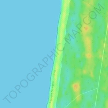 Topografische Karte Plage de Mimizan, Höhe, Relief