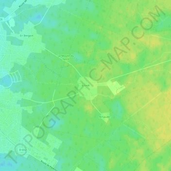 Topografische Karte En Hill, Höhe, Relief