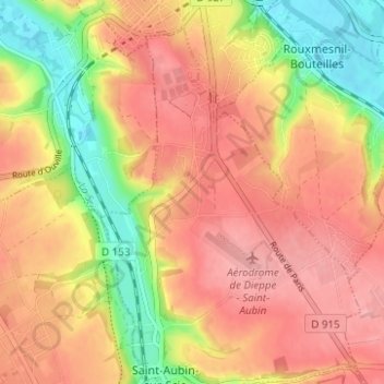 Topografische Karte Les Vertus, Höhe, Relief