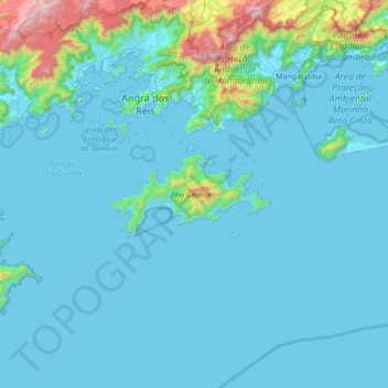 Topografische Karte Ilha Grande, Höhe, Relief
