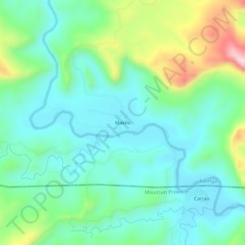 Topografische Karte Makilo, Höhe, Relief