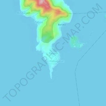 Topografische Karte Rayap, Höhe, Relief
