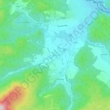 Topografische Karte Grillenberg, Höhe, Relief