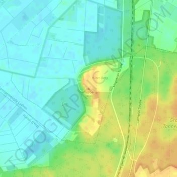 Topografische Karte Hilterberg, Höhe, Relief