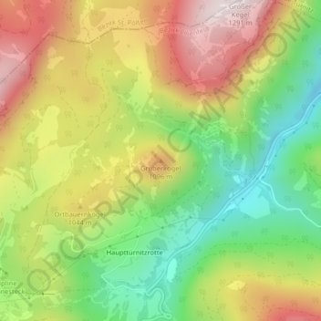 Topografische Karte Gruberkogel, Höhe, Relief