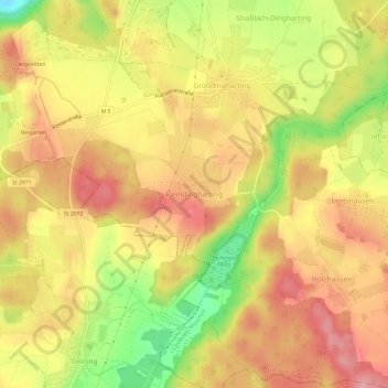 Topografische Karte Kleindingharting, Höhe, Relief