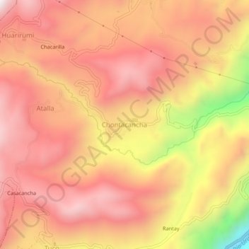 Topografische Karte Chontacancha, Höhe, Relief
