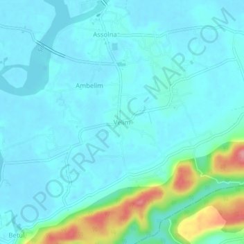 Topografische Karte Velim, Höhe, Relief