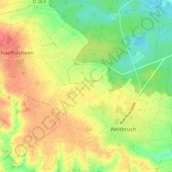 Topografische Karte Birkwald, Höhe, Relief