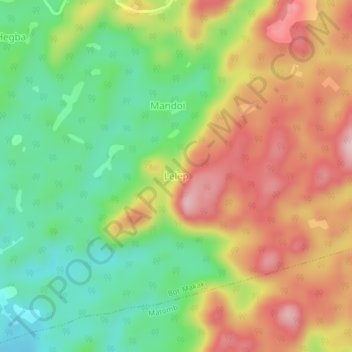 Topografische Karte Lelep, Höhe, Relief