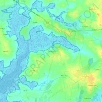 Topografische Karte Campbon, Höhe, Relief