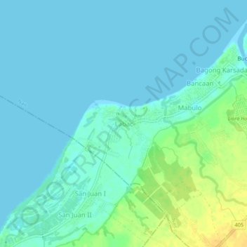 Topografische Karte Labac, Höhe, Relief