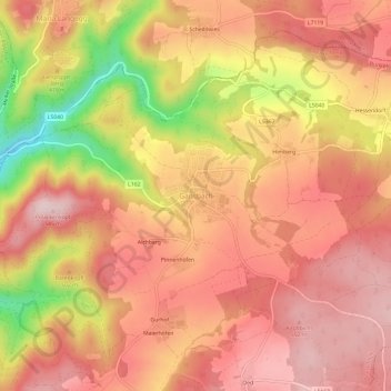 Topografische Karte Gansbach, Höhe, Relief