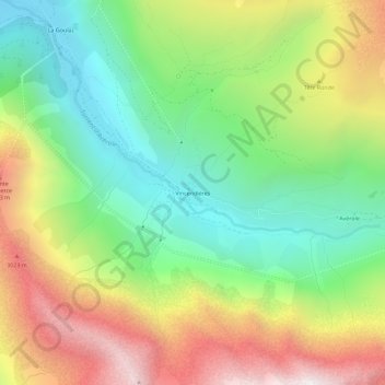 Topografische Karte Vincendières, Höhe, Relief
