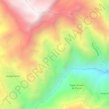 Topografische Karte Provincia de Churcampa, Höhe, Relief