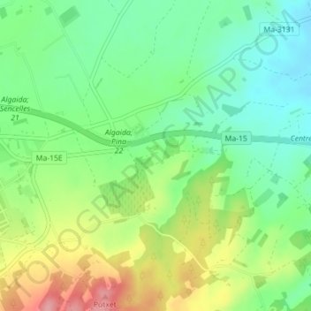 Topografische Karte Son Cortana, Höhe, Relief