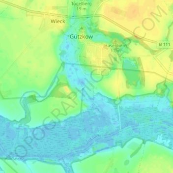 Topografische Karte Liebenthal, Höhe, Relief