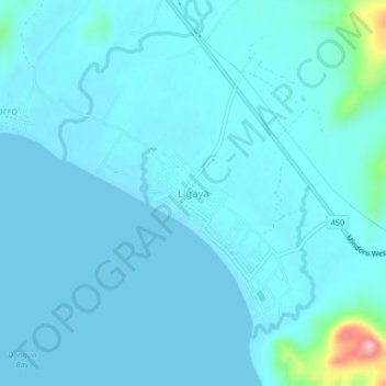 Topografische Karte Ligaya, Höhe, Relief