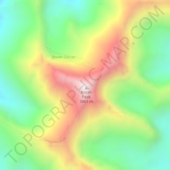 Topografische Karte Borah Peak, Höhe, Relief