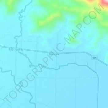 Topografische Karte Boniao, Höhe, Relief