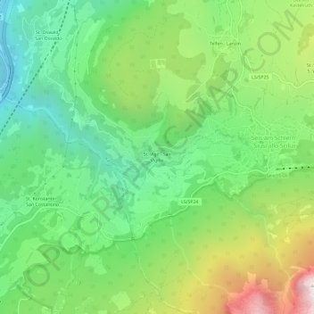 Topografische Karte St. Vigil, Höhe, Relief