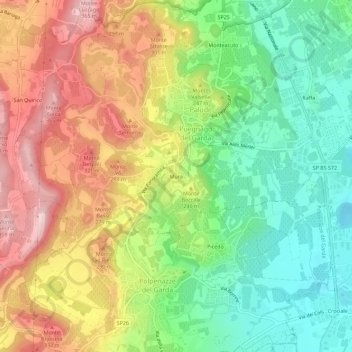 Topografische Karte Mura, Höhe, Relief