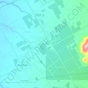 Topografische Karte Maltana, Höhe, Relief