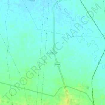 Topografische Karte Gangaur, Höhe, Relief