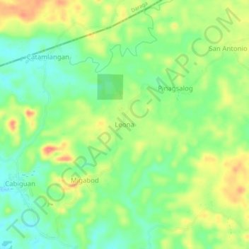 Topografische Karte Leona, Höhe, Relief