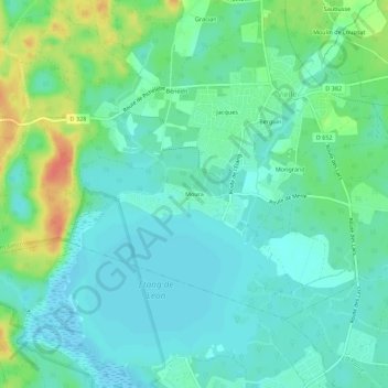 Topografische Karte Moura, Höhe, Relief