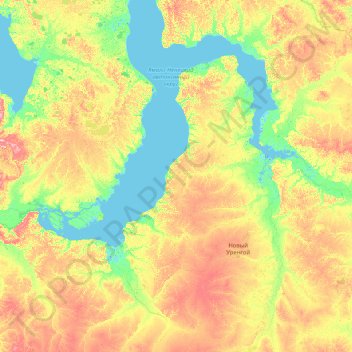 Topografische Karte Yamalo-Nenets Autonomous Okrug, Höhe, Relief