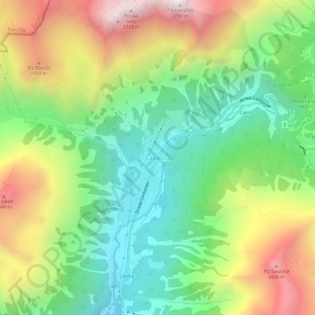 Topografische Karte Casaccia, Höhe, Relief