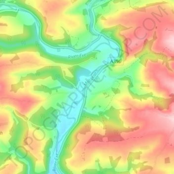 Topografische Karte Cove, Höhe, Relief