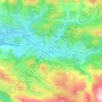 Topografische Karte Benia de Onís, Höhe, Relief