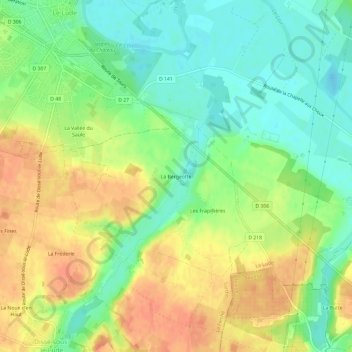 Topografische Karte La Bergeotte, Höhe, Relief