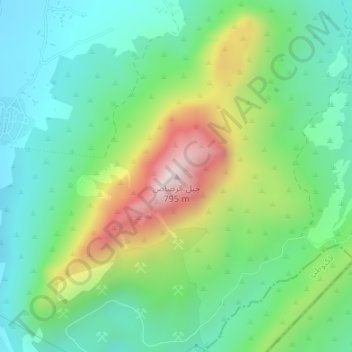 Topografische Karte Djebel Ressas, Höhe, Relief