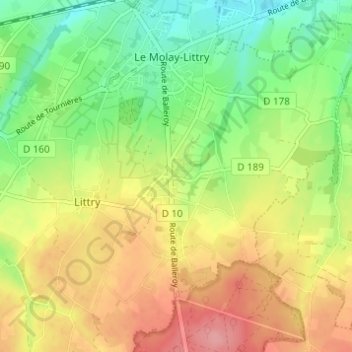 Topografische Karte La Planquette, Höhe, Relief