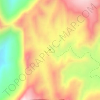 Topografische Karte Don Waterfall, Höhe, Relief