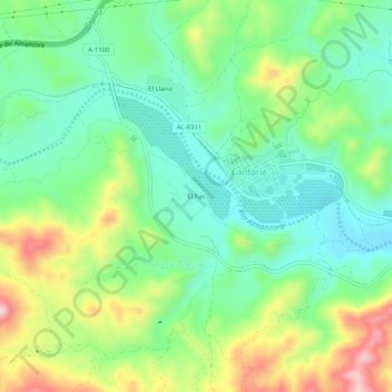 Topografische Karte El Fas, Höhe, Relief