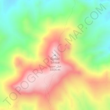 Topografische Karte Djebel Siroua, Höhe, Relief