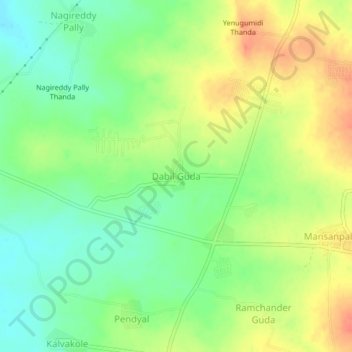 Topografische Karte Dabil Guda, Höhe, Relief