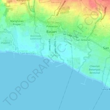 Topografische Karte Aplaya, Höhe, Relief