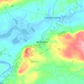 Topografische Karte Milltown, Höhe, Relief