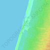 Topografische Karte Praia da Tocha, Höhe, Relief