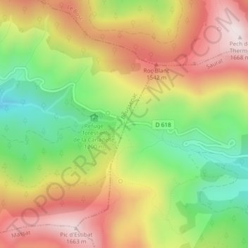 Topografische Karte Col de Port, Höhe, Relief