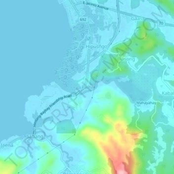 Topografische Karte Palhi, Höhe, Relief