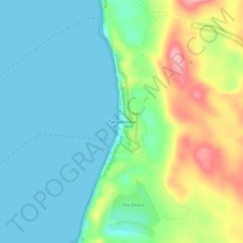 Topografische Karte Tangalooma, Höhe, Relief