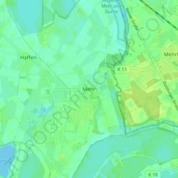 Topografische Karte Mehr, Höhe, Relief