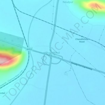 Topografische Karte Chandikhol, Höhe, Relief